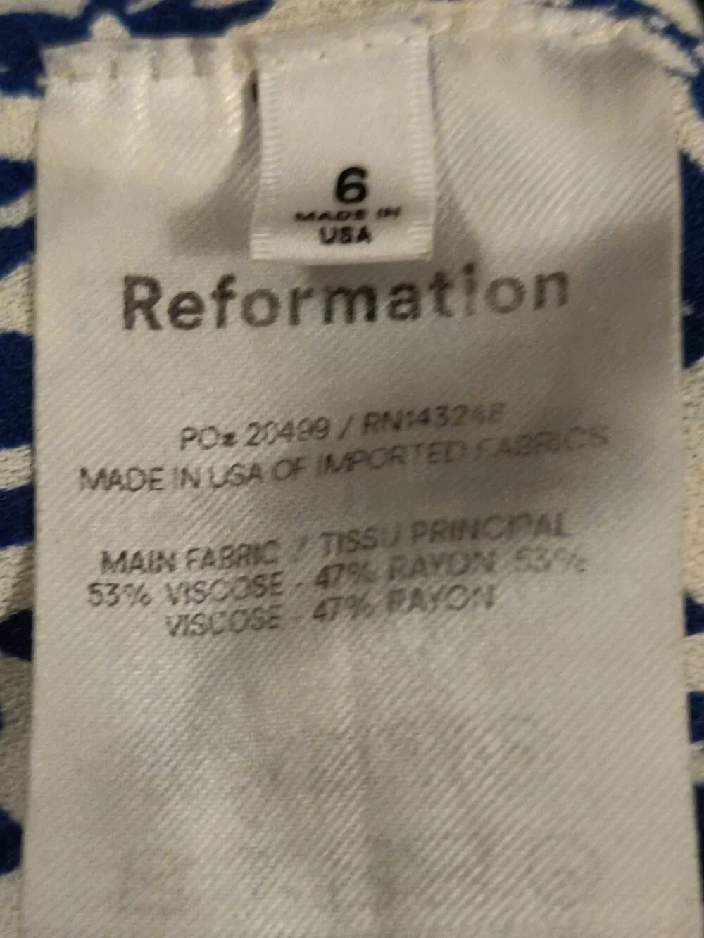 Reformation Floral Marmalade Top With Smocked Back Size 6